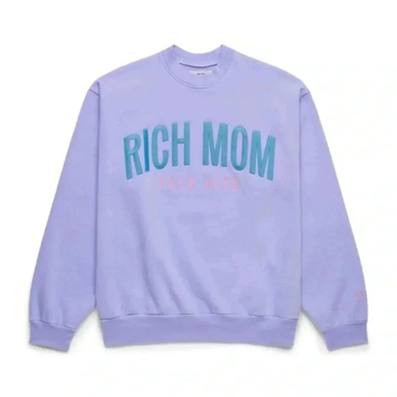 Rich Mom Lavender Palo Alto CREWNECK Lounge Sweatshirt, Size Medium - Picture 1 of 7